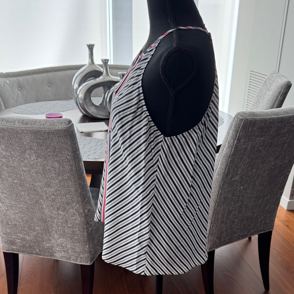 Joie Black and White Striped Tank Top - Picture 2 of 3